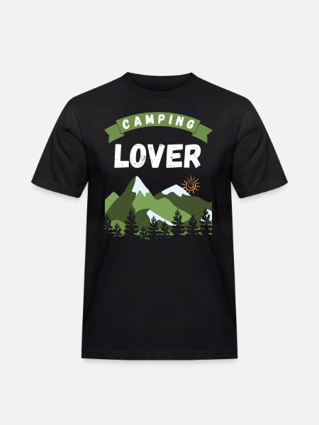 Camping Lover - Design - Männer Workwear T-Shirt - Schwarz