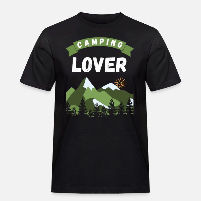 Camping Lover - Design - Männer Workwear T-Shirt - Schwarz