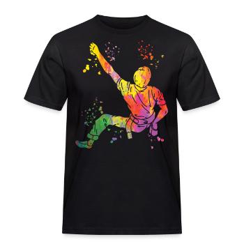 Boulderer Colorsplash Boulder Bouldern - Männer Workwear T-Shirt - Schwarz - Vorne - AI Model Male 178 light (178cm)