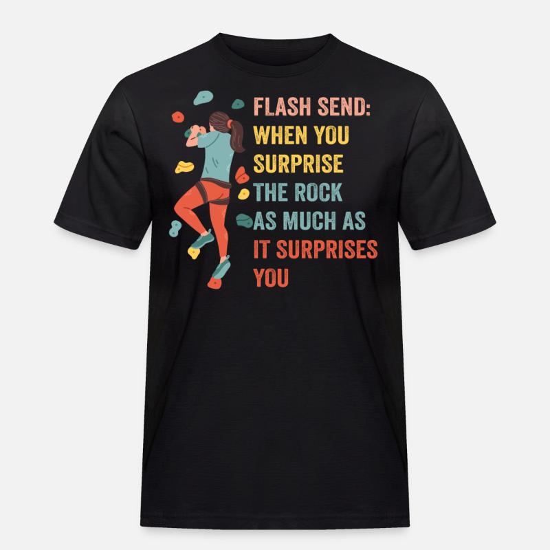 Boulderer Flash Send Bouldern - Männer Workwear T-Shirt - Schwarz