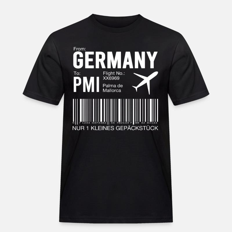 Flugticket Palma - Männer Workwear T-Shirt - Schwarz