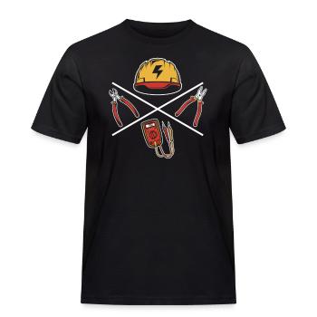 Elektrotechniker Elektroinstallateur Elektroniker - Männer Workwear T-Shirt - Schwarz - Vorne - AI Model Male 178 light (178cm)