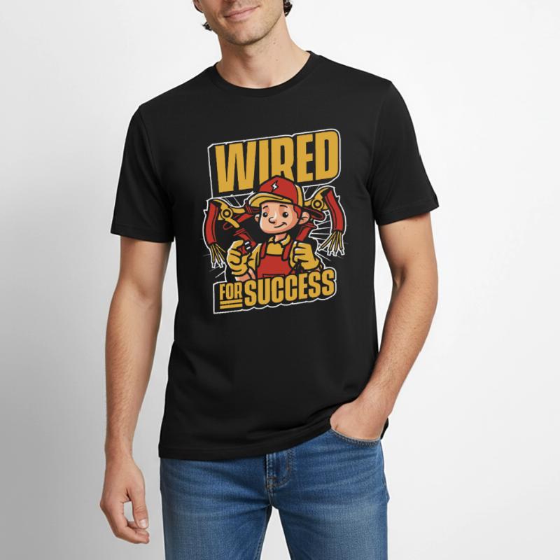 Wired For Success Electronics Technician Electrical Engineer Men's Workwear T-Shirt