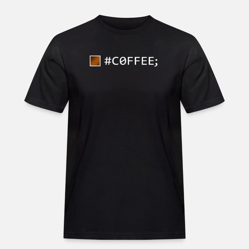 #COFFEE; Softwareentwickler Softwareingenieur - Männer Workwear T-Shirt - Schwarz