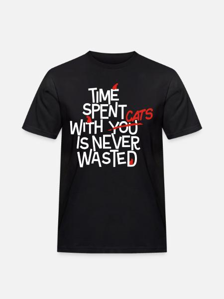Time Spent With Cat - Men's Workwear T-Shirt - black