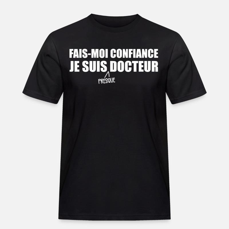 Ich bin fast ein Arzt - Männer Workwear T-Shirt - Schwarz