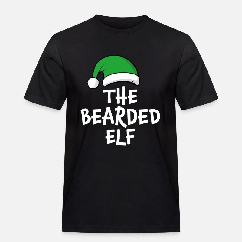 Der bärtige Elf - Männer Workwear T-Shirt - Schwarz