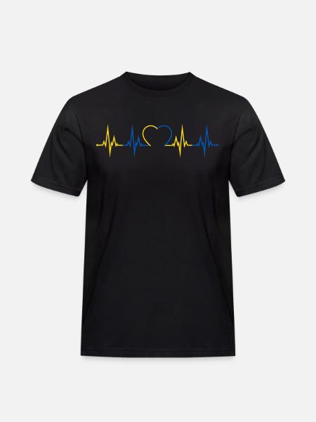 Ukraine heartbeat - Men's Workwear T-Shirt - black