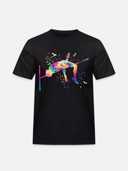 Hochspringer Wasserfarben Hochsprung - Männer Workwear T-Shirt - Schwarz