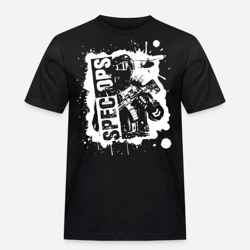 Spec Ops TR White - Männer Workwear T-Shirt - Schwarz
