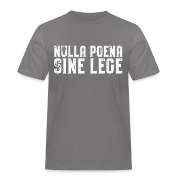 Nulla Poena Sine Lege Rechtsgrundsatz Richter Jura - Männer Workwear T-Shirt - Grau - Vorne - AI Model Male 185 dark (185cm)