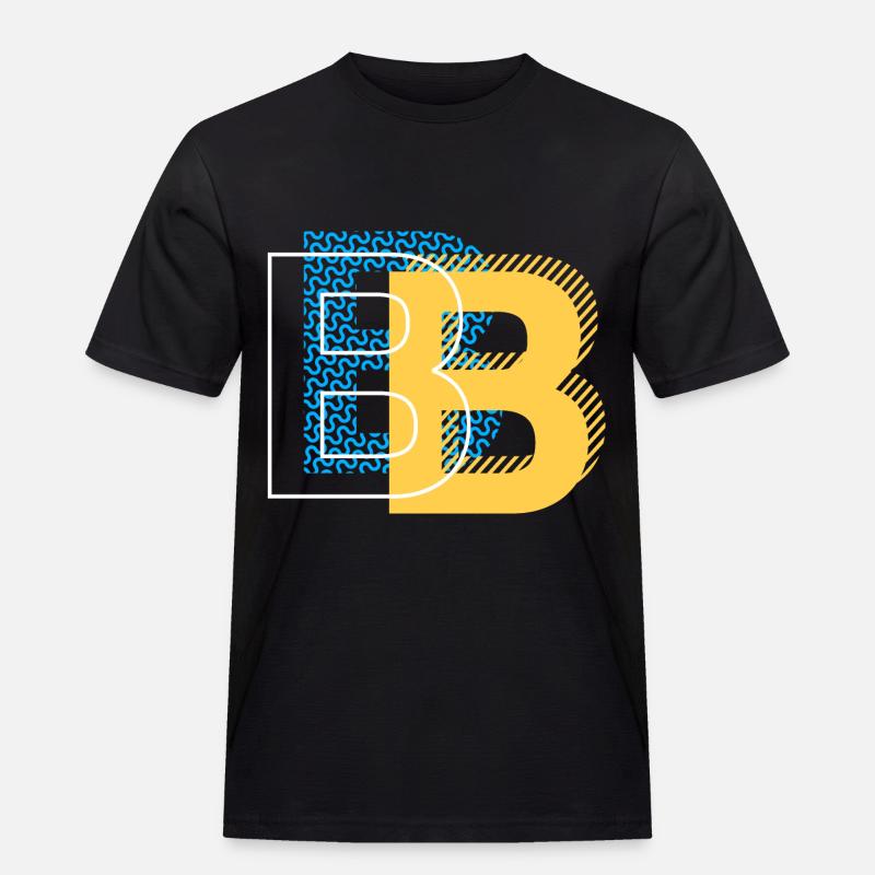 Anfangsbuchstabe B b - Männer Workwear T-Shirt - Schwarz
