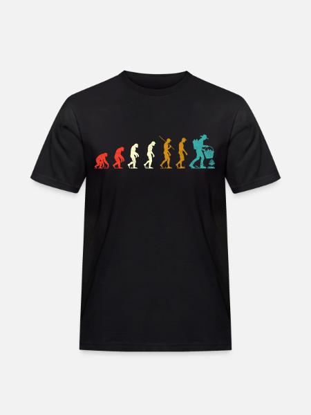 Evolution der Morcheln - Männer Workwear T-Shirt - Schwarz