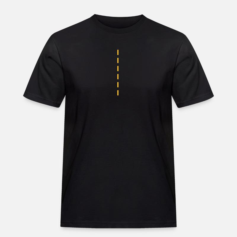 Strichellinie / dashed (1c) - Männer Workwear T-Shirt - Schwarz