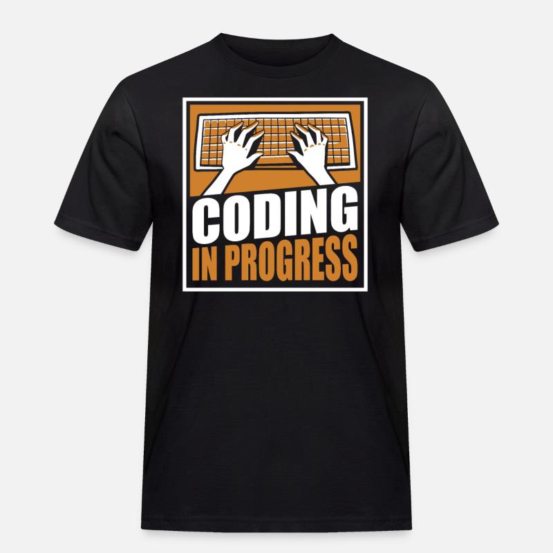 Coding In Progress Softwareingenieur Developer - Männer Workwear T-Shirt - Schwarz