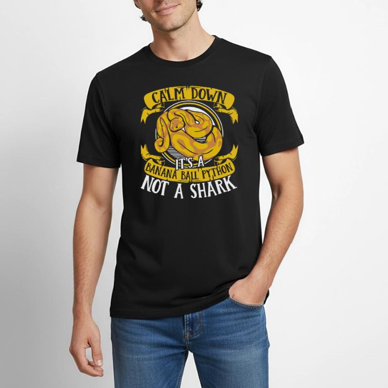 Calm Down It's Not A Shark Python Banana Ball Men's Workwear T-Shirt