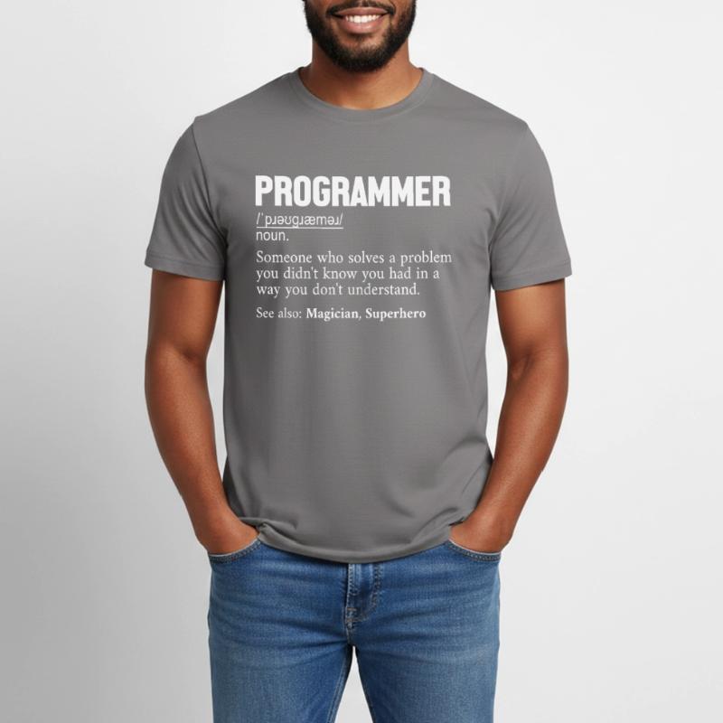 Programmer Definition Software Developer Coder Men's Workwear T-Shirt
