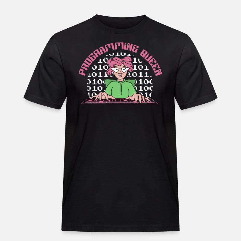 Programming Queen Softwareentwickler Developer - Männer Workwear T-Shirt - Schwarz