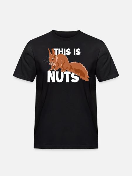 This Is Nuts Fuchshörnchen Grauhörnchen - Männer Workwear T-Shirt - Schwarz