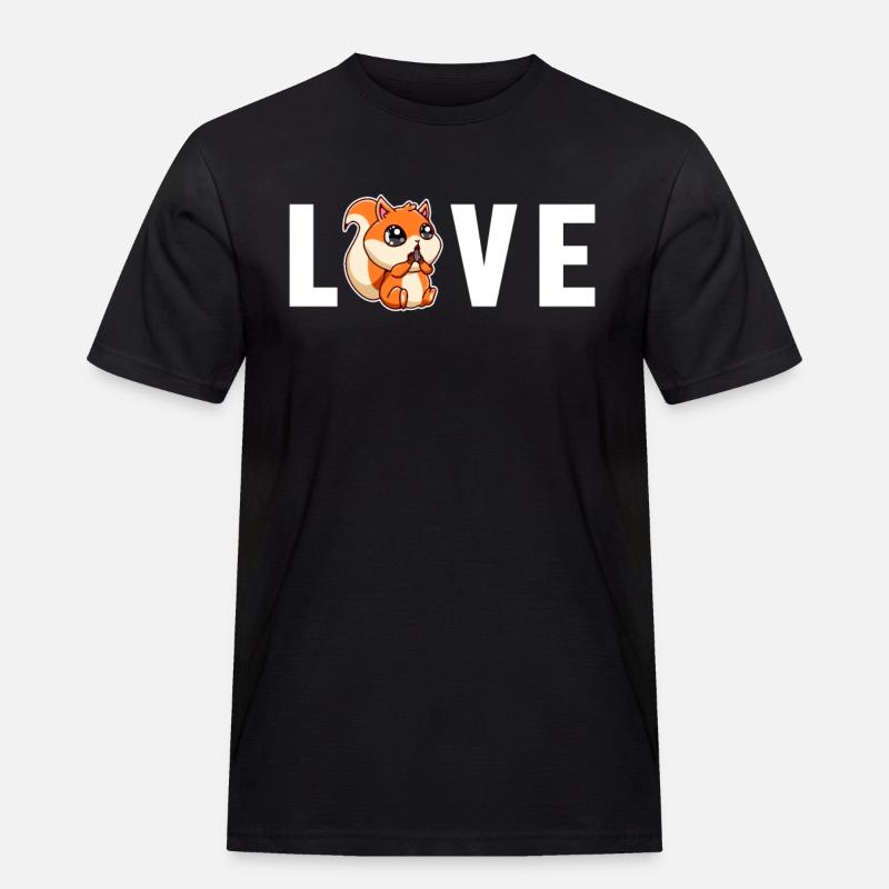 Love Fox Squirrel Grey Squirrel - Men's Workwear T-Shirt - black