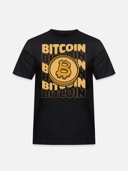 Bitcoin Text Crypto Cryptocurrency Blockchain - Men's Workwear T-Shirt - black