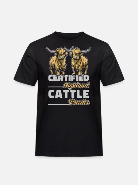Certified Highland Cattle Breeder Breeder - Men's Workwear T-Shirt - black