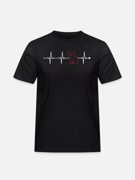 Koala Heartbeat Koalabear Phascolarctos Cinereus - Men's Workwear T-Shirt - black