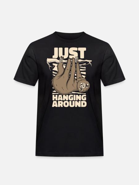 Just Hanging Around Brown-Throated Pilosa - Men's Workwear T-Shirt - black