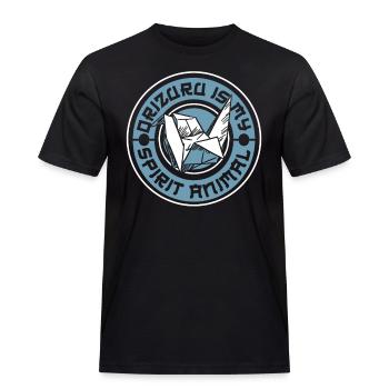 Orizuru ist mein Geisttier Eule Papierkranich - Männer Workwear T-Shirt - Schwarz - Vorne - AI Model Male 178 light (178cm)