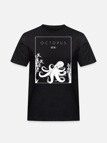 Octopus Chinese Hanzi Cephalopoda Octopodes - Men's Workwear T-Shirt - black