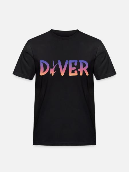tauchen - Männer Workwear T-Shirt - Schwarz
