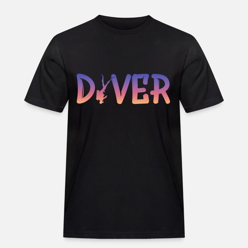 tauchen - Männer Workwear T-Shirt - Schwarz