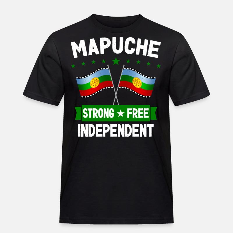 Mapuche - Männer Workwear T-Shirt - Schwarz