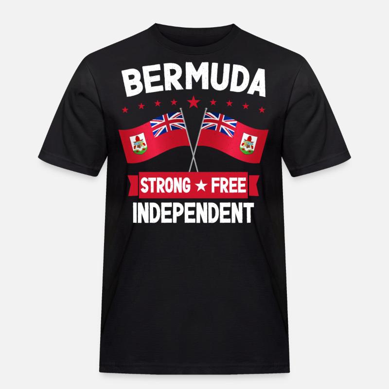 Bermuda - Männer Workwear T-Shirt - Schwarz