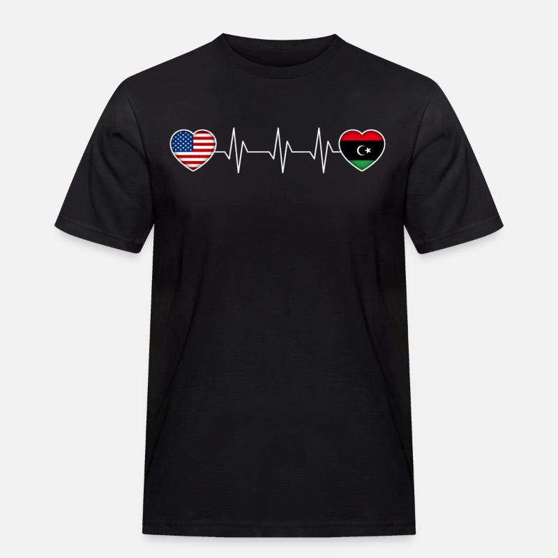 Libyen - Männer Workwear T-Shirt - Schwarz