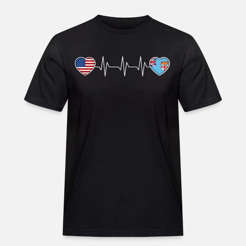 Fidschi - Männer Workwear T-Shirt - Schwarz