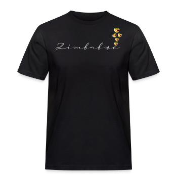 Zimbabwe - Men's Workwear T-Shirt - black - Front - AI Model Male 178 light (178cm)