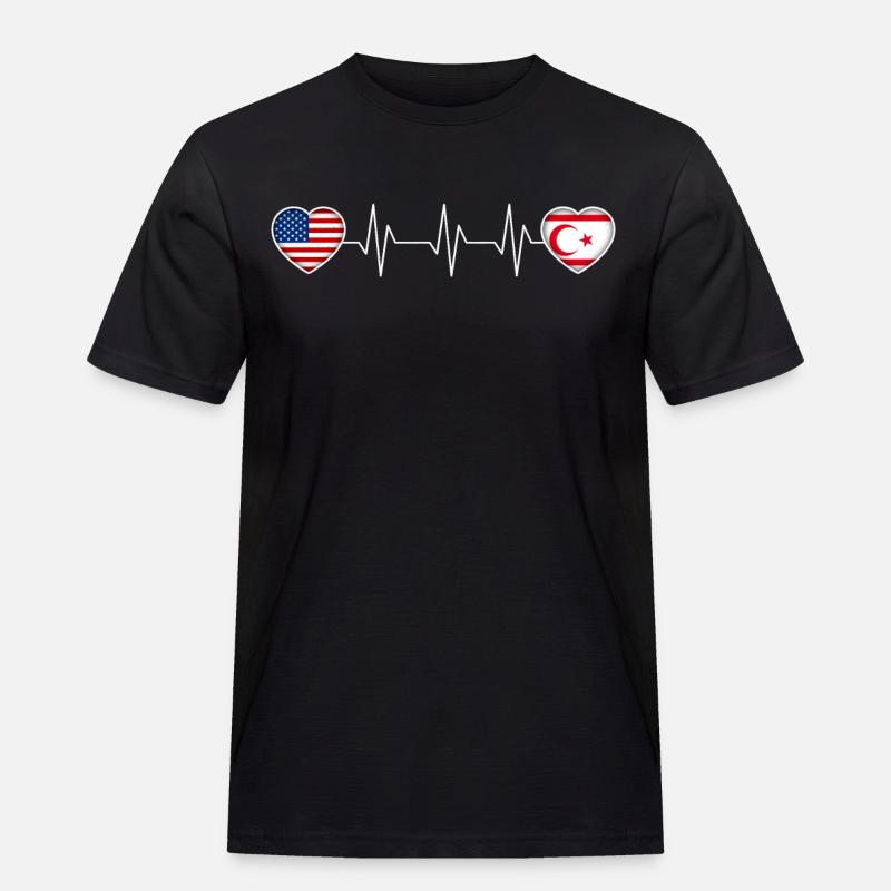 Nordzypern - Männer Workwear T-Shirt - Schwarz