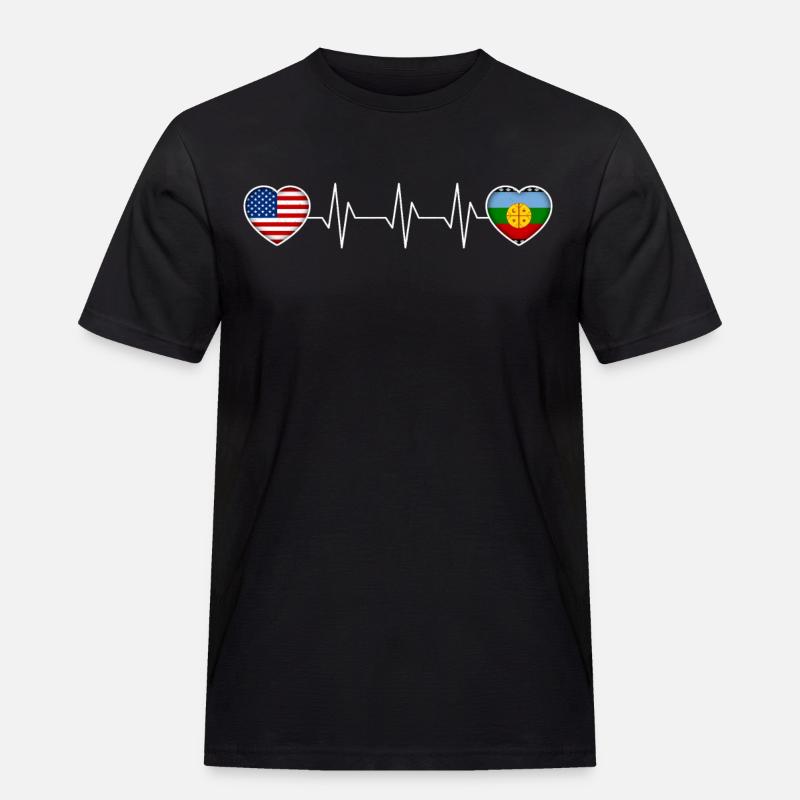 Mapuche - Männer Workwear T-Shirt - Schwarz