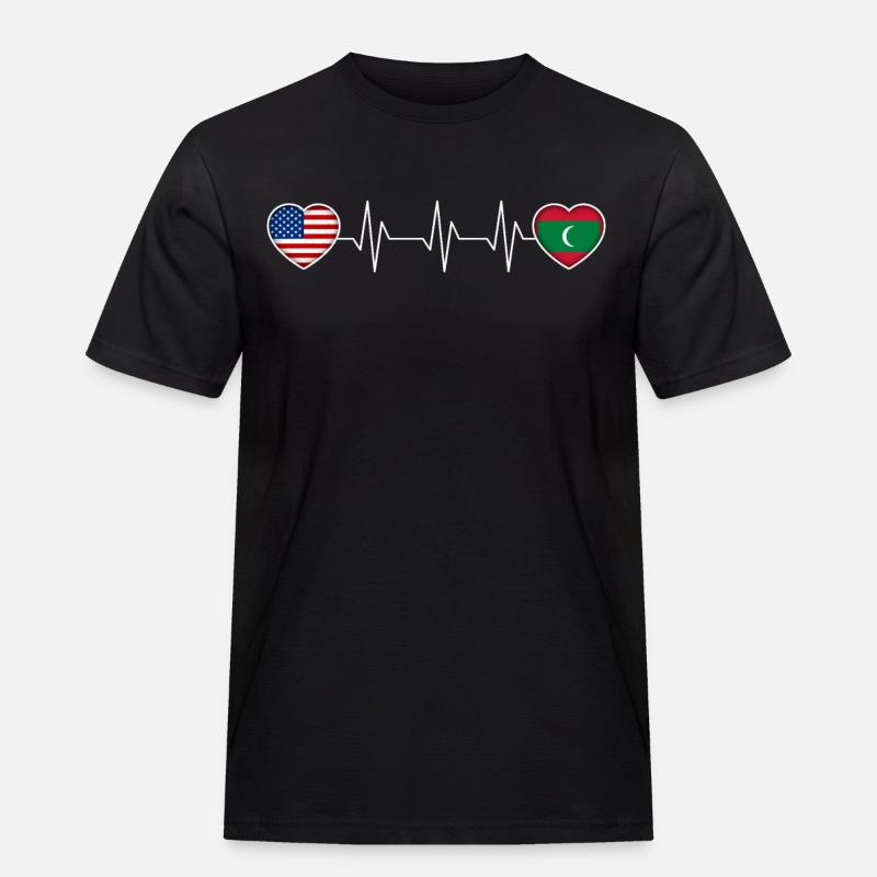 Malediven - Männer Workwear T-Shirt - Schwarz