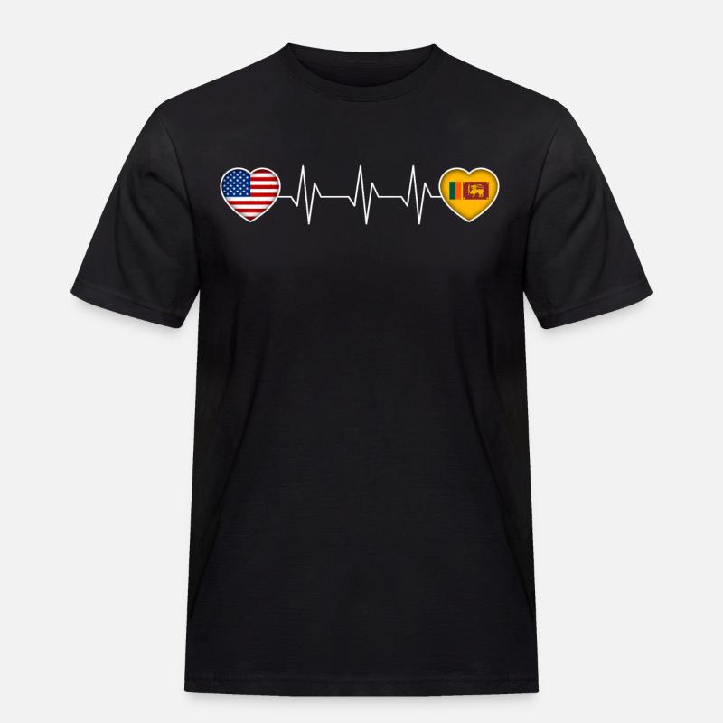 Sri Lanka - Männer Workwear T-Shirt - Schwarz