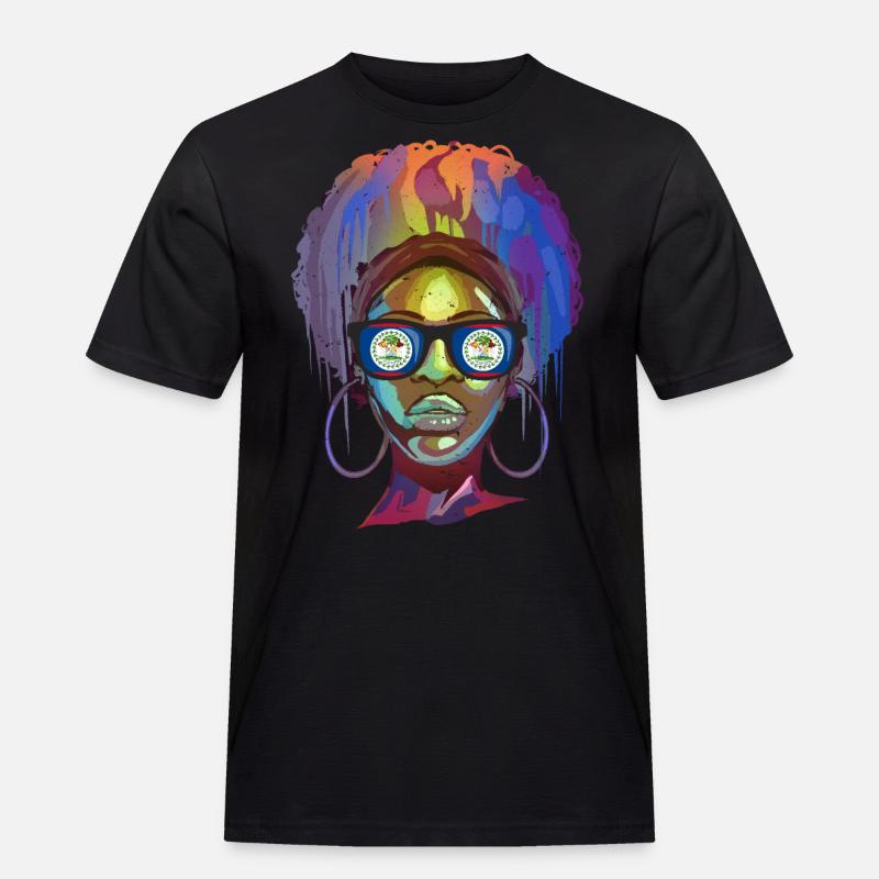 Belize - Männer Workwear T-Shirt - Schwarz