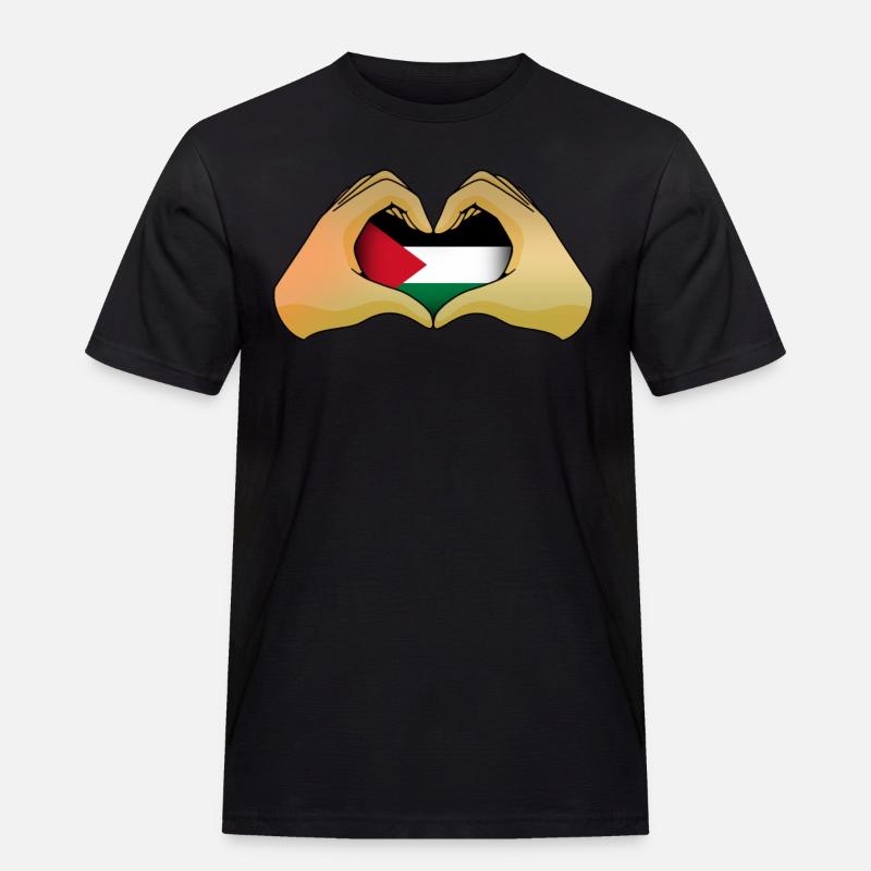 Palästina - Männer Workwear T-Shirt - Schwarz