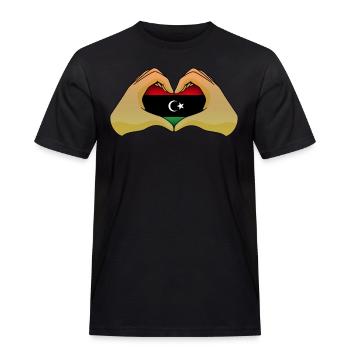 Libië - Mannen Workwear T-shirt - zwart - Voor - AI Model Male 178 light (178cm)