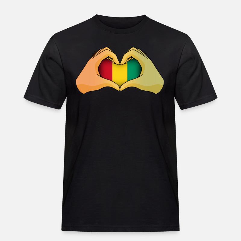 Guinea - Männer Workwear T-Shirt - Schwarz