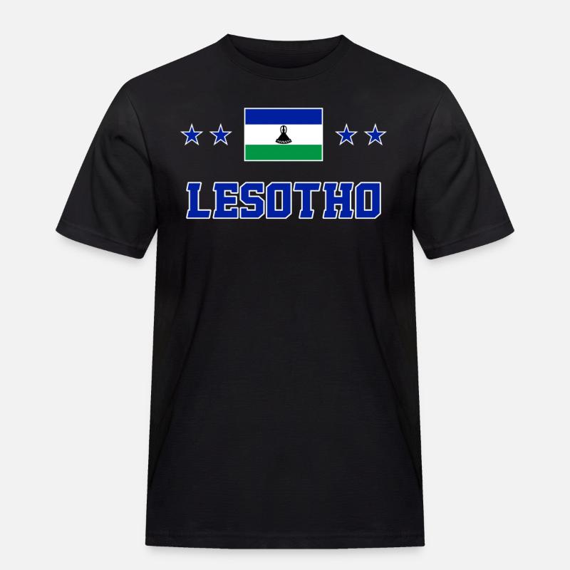 Lesotho - Maglietta da lavoro per uomo - nero