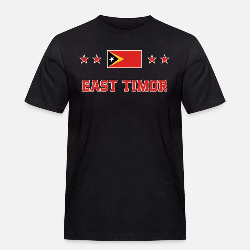 Osttimor - Männer Workwear T-Shirt - Schwarz