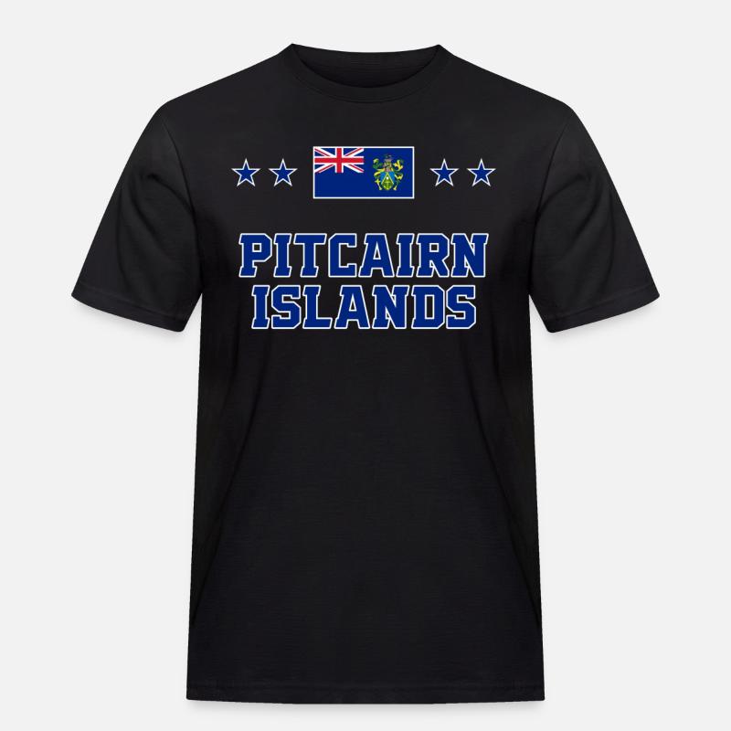 Pitcairninseln - Männer Workwear T-Shirt - Schwarz