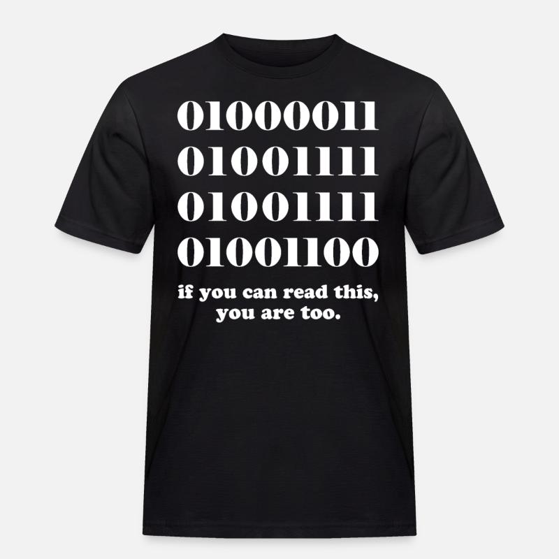 Computer binary code developers gift - Men's Workwear T-Shirt - black