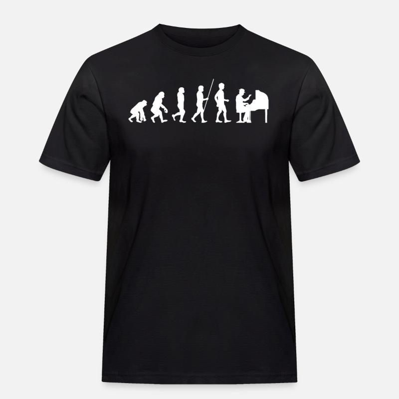 Evolution Klavier Pianist Klavier - Männer Workwear T-Shirt - Schwarz